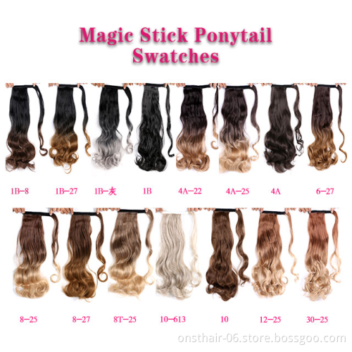 Onst Ponytail Straight Long In synthetic Hair Ponytails 613 Wrap Around Clip In Ponytail Hair Extensions Pony Tail Fake Hair